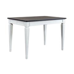 Allyson Park Counter Height Leg Table in Wirebrushed White w/ Charcoal Top