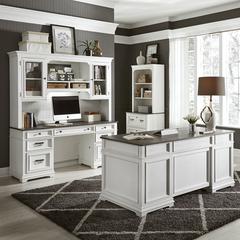 Allyson Park Allyson Park complete desk set in Wirebrushed White w/ Charcoal Top