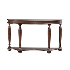 Allington Demilune Sofa Table for Living Room - Satin Sienna