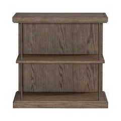 City Scape Metal Accent Oak Wood Chair Side Table for Living Room, Beige