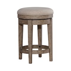 City Scape Upholstered Console Swivel Stool 25" Burnished Beige Oak