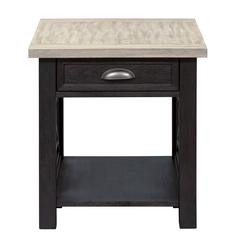 Heatherbrook Drawer End Table in Charcoal