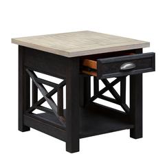 Heatherbrook Drawer End Table in Charcoal