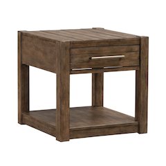 Broadmore Living Room Drawer End Table - Cobblestone Brown