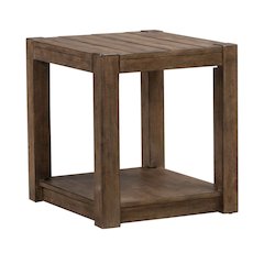 Broadmore Living Room Square Chairside Table - Cobblestone Brown