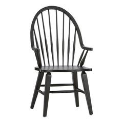 Hearthstone Ridge Windsor Back Arm Chair - Black in Tobacco