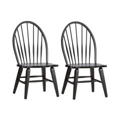 Hearthstone Ridge Windsor Back Side Chair - Black-Set of 2 in Tobacco
