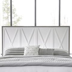 Queen Panel Headboard Contemporary White in Two-Tone Shell White