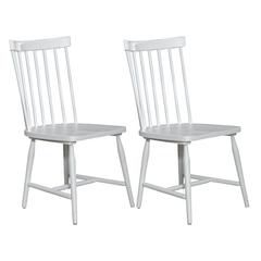 Spindle Back Side Chair (RTA) - Set of 2 Contemporary White