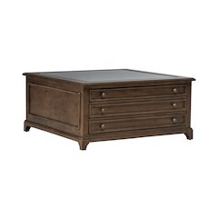 Arden Road Living Room Square Collector Cocktail Table  - Satin Cherry