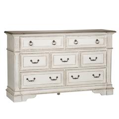 Abbey Park 7 Drawer Dresser in Antique White