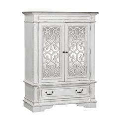 Abbey Park Mirrored Door Chest in Antique White
