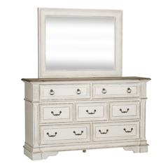 Abbey Park Dresser & Mirror in Antique White