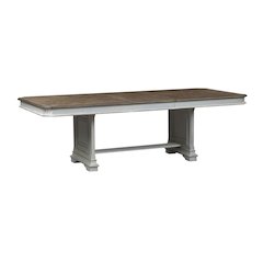 7 Piece Trestle Table Set in Rubberwood Solids w/ White Oak & Birch Veneers