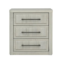 Modern Play Bedroom Nightstand with AC USB Charging Station - Natural White
