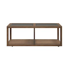 Bayhill Trellis Cocktail Table for Living Room - Honey w/ Black Metal Accents