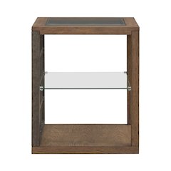 Bayhill Trellis End Table for Living Room - Honey w/ Black Metal Accents