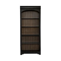 Bookcase for Home Office Touch LED Light- Aged Charcoal,Rub Thru & Caramel