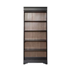 Meritage 72 Inch Bookcase for Home Office - Aged Charcoal w/ Rub Thru & Caramel