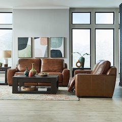 Blake Zero Wall Power Recline Set with Sofa & Loveseat - Venetian Honey Leather