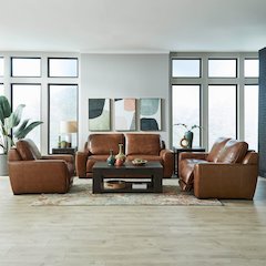 Blake Power Recline Set with Sofa, Loveseat & Recliner - Venetian Honey Leather