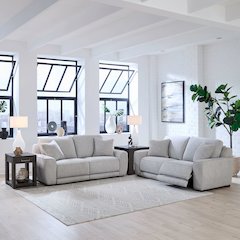 Blake Power Recline Set with Sofa & Loveseat Fabric - Estero Smoke Fabric