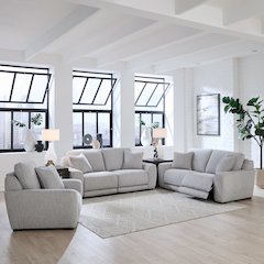 Blake Power Recline Set with Sofa, Loveseat & Recliner - Estero Smoke Fabric
