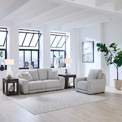 Blake Power Recline Set with Sofa & Recliner Fabric - Estero Smoke Fabric