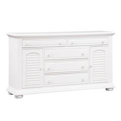 Summer House I 2 Door 5 Drawer Dresser in Oyster White