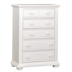 Summer House 5 Drawer Chest in Oyster White