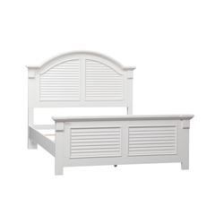 Summer House I King Panel Bed in Oyster White