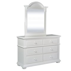 Twin Panel Bed, Dresser & Mirror in Pine Solids with Painted MDF & Wood Products