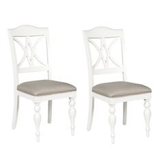 Summer House Slat Back Side Chair (RTA)-Set of 2 in Oyster White