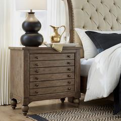 Bedside Chest w/ Charging Station in Dusty Taupe