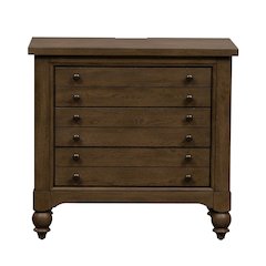 Bedside Chest w/ Charging Station in Dusty Taupe