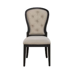 Uph Tufted Back Side Chair - Black - Set of 2 Traditional Multi