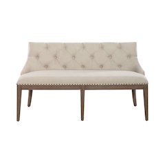 Americana Farmhouse Upholstered Shelter Dining Bench in Dusty Taupe