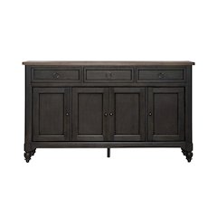 Americana Farmhouse Hall Buffet- Black in Dusty Taupe