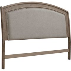Avalon Queen Upholstered Headboard with Oak Wood Frame  - Burnished Beige