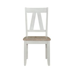 Splat Back Side Chair (RTA) - Set of 2 Farmhouse White in Weathered White