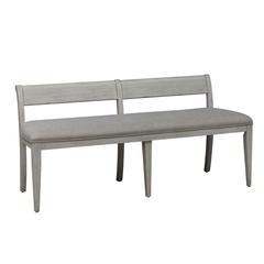 Farmhouse Reimagined Upholstered Bench (RTA) in Antique White w/ Chestnut Top