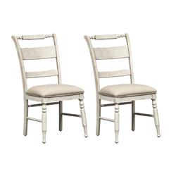 Slat Back Side Chair (RTA)-Set of 2 Traditional White