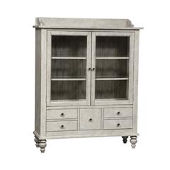 Whitney Display Cabinet in Antique Linen w/ Weathered Gray