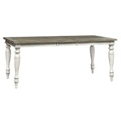Whitney Rectangular Leg Table in Antique Linen w/ Weathered Gray