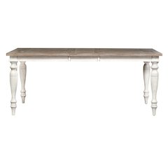 Whitney Rectangular Leg Table in Antique Linen w/ Weathered Gray