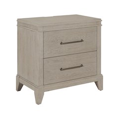New Haven Nightstand with AC USB Charging Ports Station - Sanctuary White