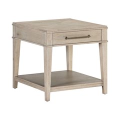 New Haven End Table for Living Room Traditional - Sanctuary White Oak Wood