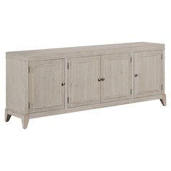 82 Inch Entertainment TV Console Adjustable Shelves - Sanctuary White Oak Wood