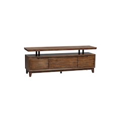 Bronze Spice TV Console with Solid and Manufactured Wood, Contemporary Style