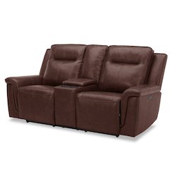 Avery Power Reclining Loveseat - Cognac Leather